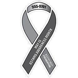 Asthma Awareness Magnet - Large Awareness Ribbon Shape (3.8x8) - 25 mil. | Awareness ribbons ...