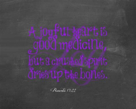 Items similar to Joy Series: A joyful heart is good medicine, Proverbs 17 - Chalkboard Bible ...