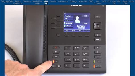 Mitel 6867i Phone: How to Use Hold and Mute - YouTube