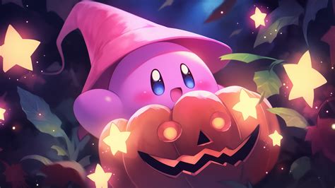 Kirby Jack o Lantern Halloween 4K #8391m Wallpaper PC Desktop