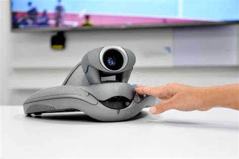 Video Conference Device in the Meeting Room Stock Photo - Image of equipment, communication ...