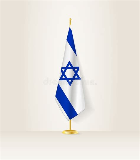 Israel Flag on a Flag Stand Stock Vector - Illustration of wave, symbol: 277964410