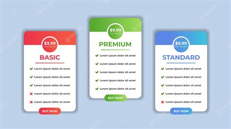 Premium Vector | Modern gradient web pricing table comparison chart design template