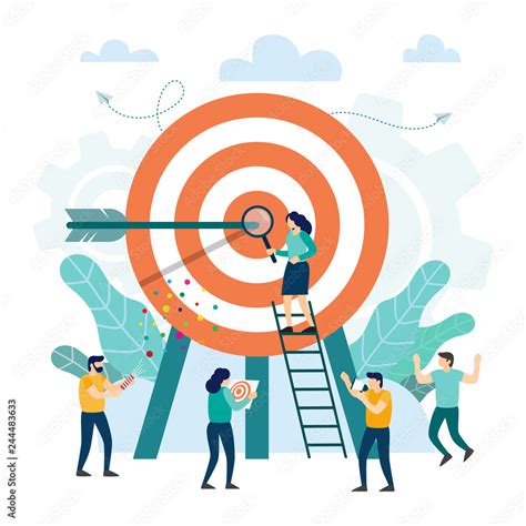 Goal achievement. Target with an arrow, hit the target Stock Vector | Adobe Stock