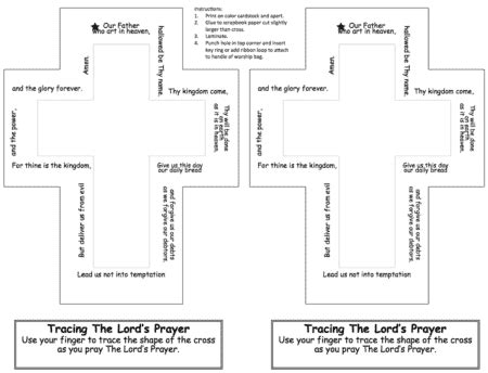 Activity for Lent: Lord's Prayer Tracing Cross