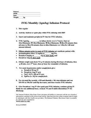 Ivig Infusion Protocol Pdf - Fill Online, Printable, Fillable, Blank ...