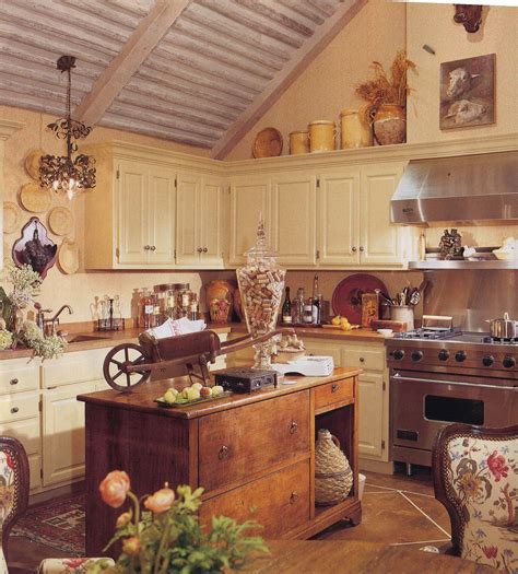 Kitchen - rustic elements, vaulted ceiling | Rustic kitchen, Country ...