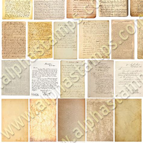 Vintage Correspondence, Manuscripts & Old Paper Collage Sheet | Alpha Stamps