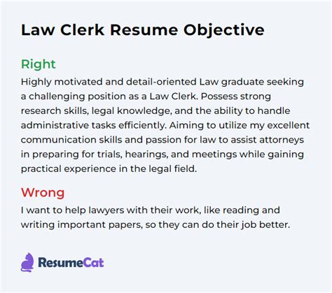 Top 16 Law Clerk Resume Objective Examples | ResumeCat