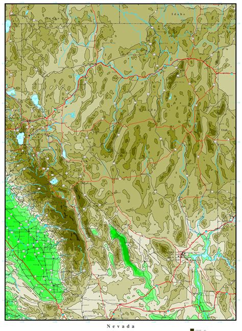 Nevada Elevation Map