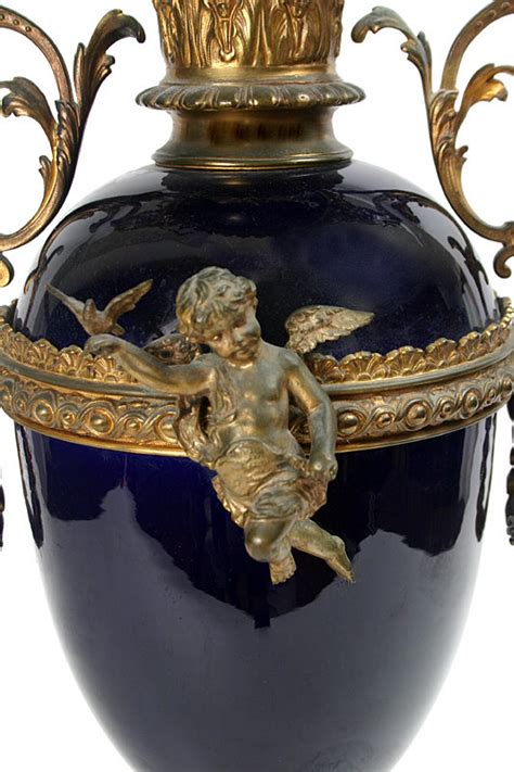 Sevres porcelain urn with ormolu mounts, French, cobalt For Sale ...