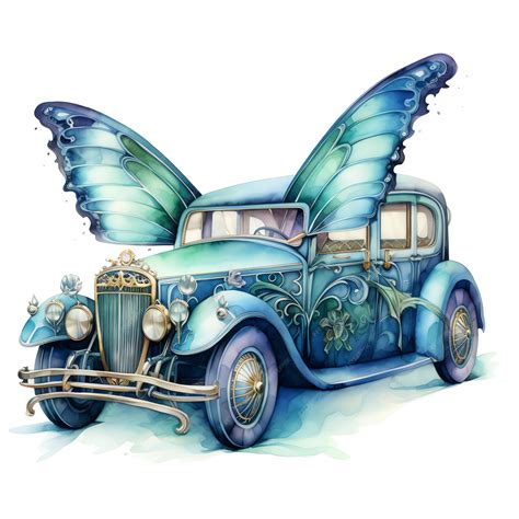 Premium AI Image | beautiful car with wings magical fairytale clipart ...