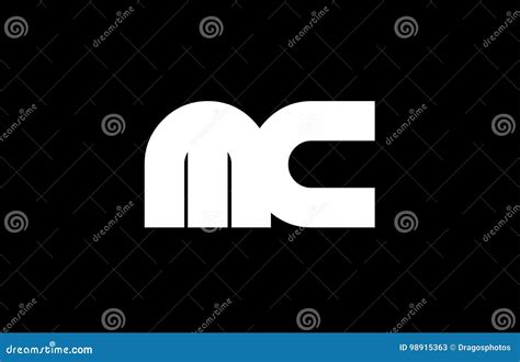 MC M C Black White Bold Joint Letter Logo Stock Vector - Illustration ...