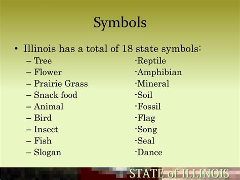 PPT - ILLINOIS STATE SYMBOLS/OFFICERS PowerPoint Presentation, free ...