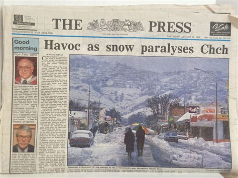 OLD NEWSPAPERS: from Christchurch - The Big Snow, August 1992