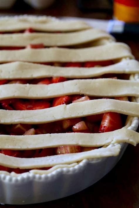 Lattice Strawberry-Rhubarb Pie - The Seaside Baker