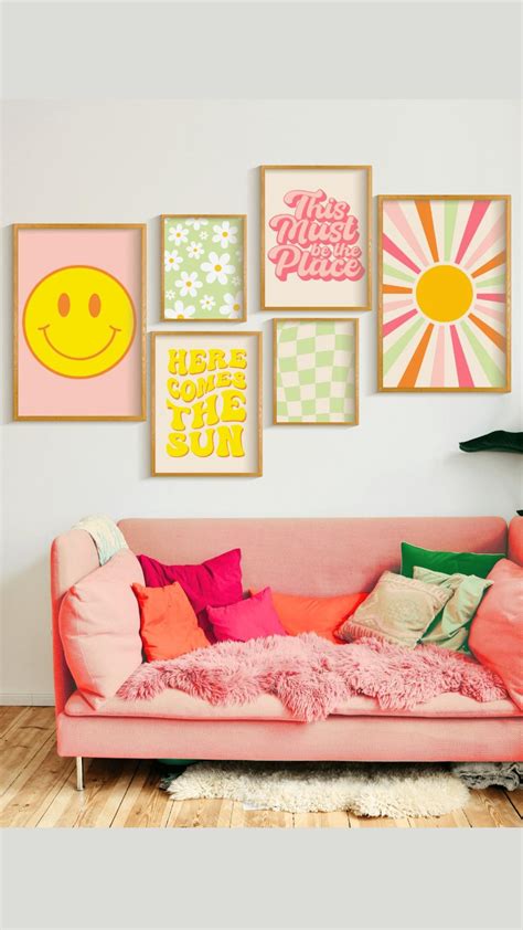 Preppy room decor pink aesthetic gallery wall prints – Artofit