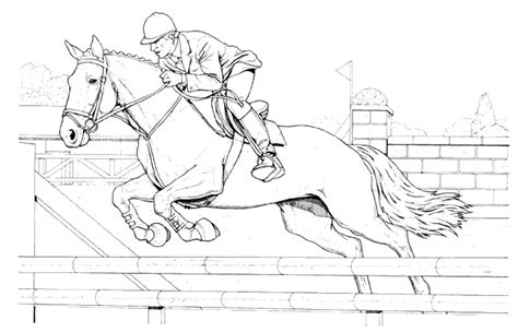 Free Horse Jumping Coloring Pages