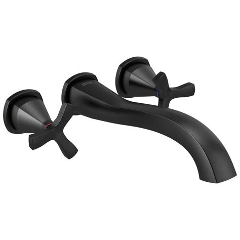 Delta Stryke Matte Black 2-Handle Wall Mount Bathtub Faucet at Lowes.com