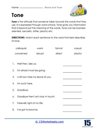 Mood and Tone Worksheets - 15 Worksheets.com