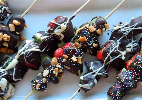 Chocolate Covered Fruit Kabobs - Tattooed Martha