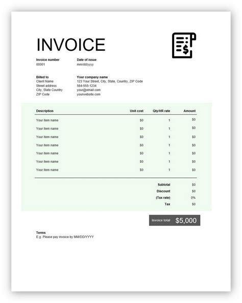 Quickbooks Free Invoice Template