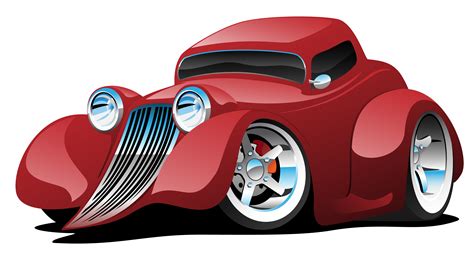 Red Hot Rod Restomod Coupé-Karikatur-Auto-Vektor-Illustration 372831 Vektor Kunst bei Vecteezy