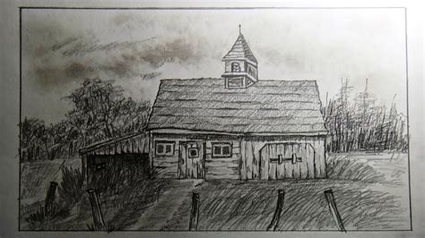 How to draw an old barn (old farm house) - Part 1 - YouTube