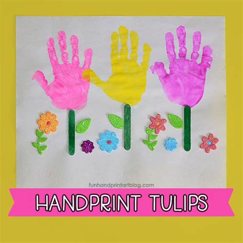 Flower Garden Craft for Kids: Handprint Tulips - Fun Handprint Art