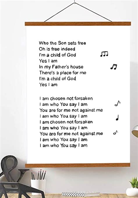 I Am Who You Say I Am Song Lyrics Wall Art Printable - Etsy