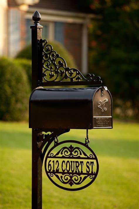 Image result for mailbox address bracket (With images) | Metal mailbox, Mailbox landscaping ...