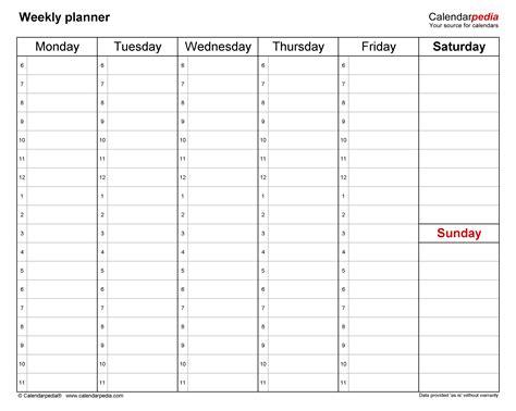 Free Weekly Planners in PDF format - 20+ Templates