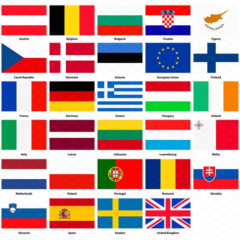 All flags of the European Union | Icons ~ Creative Market