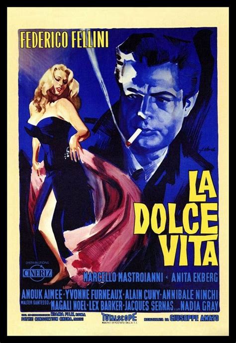 La Dolce Vita FRIDGE MAGNET 6x8 Magnetic Italian Movie Poster Canvas Print | Film vintage ...