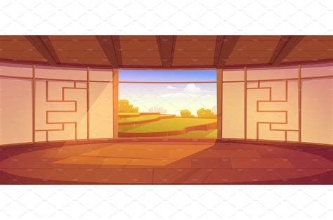 Dojo room, japanese style interior | Decorative Illustrations ...