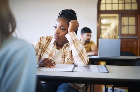 Premium Photo | Black woman student and depression with mental health ...