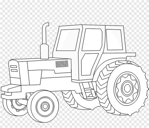 Line art Car Tractor Drawing Agriculture, color tractor, angle, car png | PNGEgg