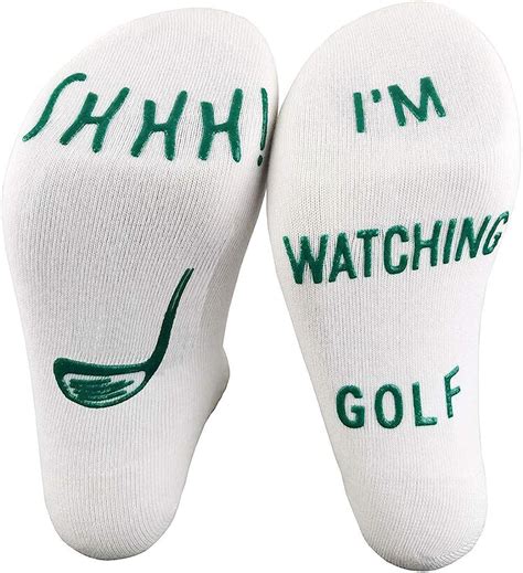 Baiyao Funny Golf Socks,Unisex Novelty Cotton Crew Socks I Am Watching ...