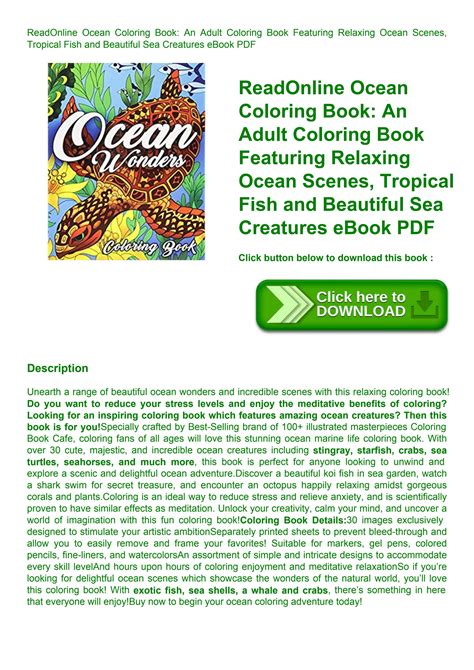 ReadOnline Ocean Coloring Book An Adult Coloring Book Featuring ...