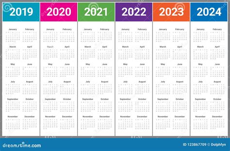 Anno 2019 2020 2021 2022 2023 2024 Calendario Modello Progettazione ...