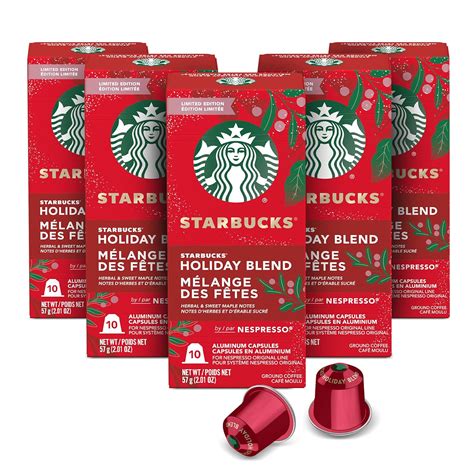 Amazon.com: Starbucks by Nespresso Holiday Blend Espresso (50-count ...