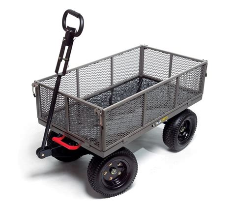 Gorilla Carts GORMP-12 Steel Dump Cart with Removable Sides and 2-In-1 Convertible Handle, 1,200 ...