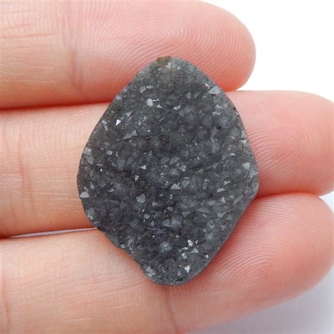 Gray Crystal Druzy Cabochon Raw Gemstone ,Customized