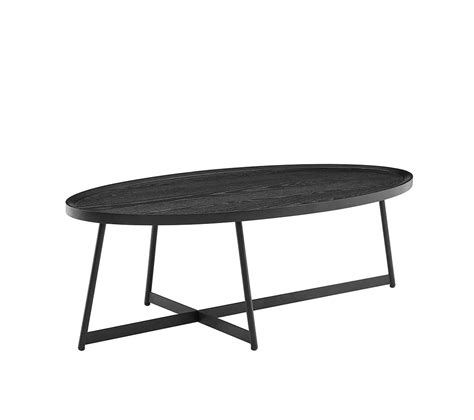 Niklaus Black Ash Oval Coffee Table by Eurostyle | Contemporary