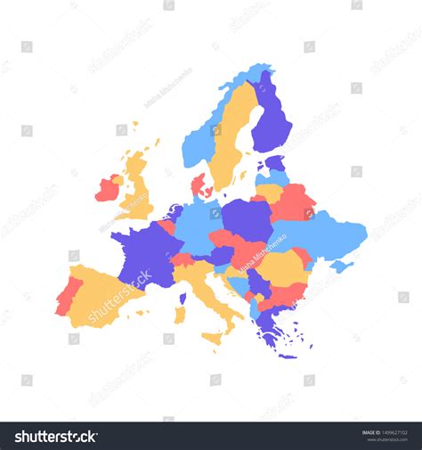 Detailed Vector Map Europe Stock Vector (Royalty Free) 1499627102 ...