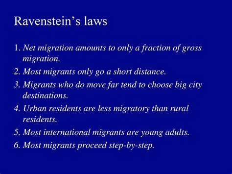 Ravenstein’s Laws of Migration - ppt download