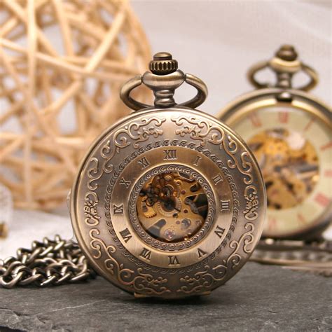 Engraved Bronze Pocket Watch Intricate Design By GiftsOnline4U | notonthehighstreet.com