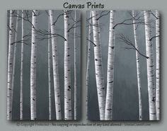 Black And White Birch Tree Painting at PaintingValley.com | Explore ...