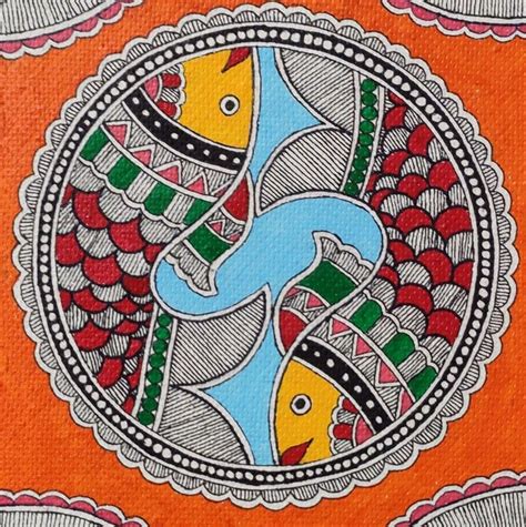 Handmade Paper Fish design madhubani painting, Size: 20*30cm at Rs 500 in Madhubani