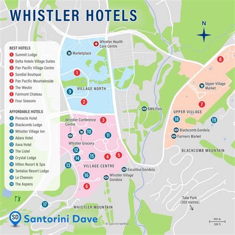 Whistler Hotel Map - 19 Best Ski Resorts & Places To Stay